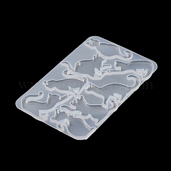 猫の形 DIY ペンダント シルエット シリコン型  レジン型  UVレジン用  エポキシ樹脂工芸品作り  91x140x4mm  穴：1.8mm  内径：40~56x22~55mm&nbsp;SIL-F010-01