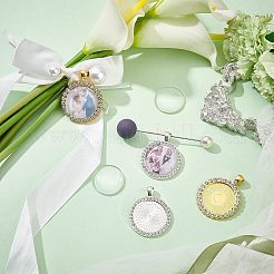 DIY Flat Round Pendant Brooch Making Kits&nbsp;DIY-CA0004-03
