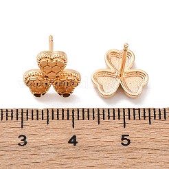 真鍮製スタンドピアス  クローバー  18KGP本金メッキ  10.5x11.5mm&nbsp;EJEW-D288-11G