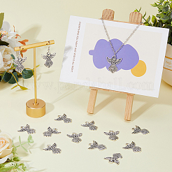 チベット風アロイペンダント50個  天使  カドミウムフリー＆鉛フリー  アンティークシルバー  26x23x2.5mm  穴：1.5x4mm&nbsp;TIBE-FH0001-24