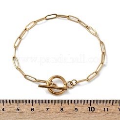 Ion Plating(IP) 304 Stainless Steel Paperclip Chain Bracelets&nbsp;BJEW-O186-02G