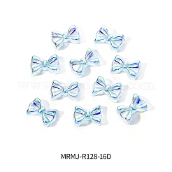 電気メッキ蝶結び樹脂カボション  ネイルアートの装飾の付属品  ターコイズ  11x7.5x3mm  10個/袋&nbsp;MRMJ-R128-16D