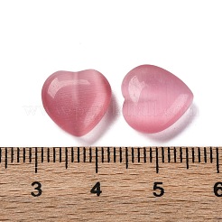 キャッツアイビーズ  ハート  片穴  ピンク  11.5x11.5x3.5mm  穴：1mm&nbsp;LS-CE-Z002-01D