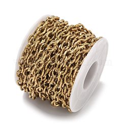 304 Stainless Steel Textured Cable Chains&nbsp;CHS-K023-13G