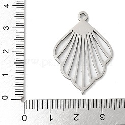 ステンレスペンダント201個  レーザー切断  シェルチャーム  変色防止  ステンレス鋼色  35x24x1mm  穴：2.5mm&nbsp;STAS-S155-05P-02
