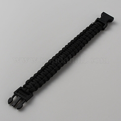 Survival Polyester Cord Bracelet with Plastic Clasps for Hiking Camping Outdoor&nbsp;BJEW-WH0018-54F