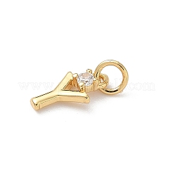 Brass Pave Clear Cubic Zirconia Charms&nbsp;KK-A273-01G-Y