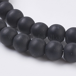Synthetical Black Stone Beads Strands&nbsp;X-G-G508-7