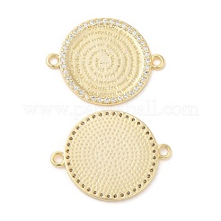 Rack Plating Brass Micro Pave Clear Cubic Zirconia Connector Charms&nbsp;KK-K332-17G