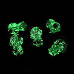 蓄光手作りランプワーク ビーズ 連売り  暗闇で光る  虎  22.5~23x14x14mm  穴：1.8mm  約20個/連  16.93''（43センチメートル）&nbsp;LAMP-Z007-03E