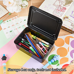 プラスチック製メンテナンスツール収納ボックス  長方形  ブラック  16x11.2x5.85cm  内径：15.1x10のCM&nbsp;CON-WH0110-295