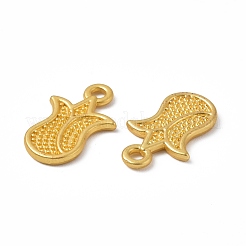 ラックメッキ合金チャーム  カドミウムフリー＆鉛フリー＆ニッケルフリー  花  マットゴールドカラー  14x9x1.5mm  穴：1.2mm&nbsp;PALLOY-I215-21G