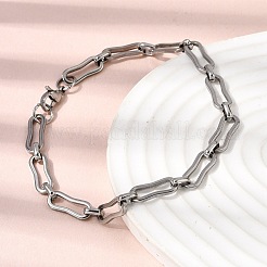 304ステンレススチールリンクチェーンブレスレット＆ネックレスジュエリーセット  カニカン付き  ステンレス鋼色  610mm&nbsp;SJEW-L199-14P