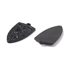 ハロウィンアロイエナメルペンダント  人間と盾  電気泳動黒  33x17x3mm  穴：1.7mm&nbsp;LS-FIND-G024-04EB