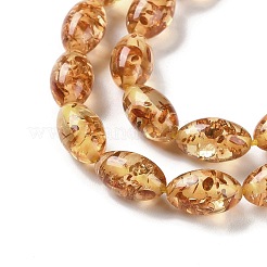 樹脂模造琥珀ビーズ連売り  オーバル  ペルー  8x13mm  穴：1.3mm  約31個/連  16.14''（41センチメートル）&nbsp;X-RESI-Z023-01