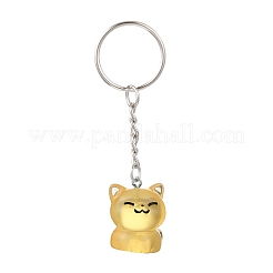 5Pcs Luminous Transparent Resin Cat Shape Pendant Keychains&nbsp;KEYC-JKC01431