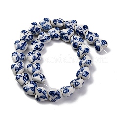 Handmade Blue and White Porcelain Beads Strands&nbsp;PORC-I027-05