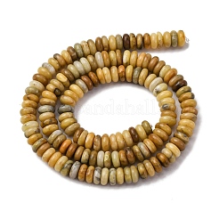 天然石イエローオパールビーズ連売り  ロンデル  6x2mm  穴：0.8mm  約140~150個/連  15.16~15.35インチ（38.5~39cm）&nbsp;G-L624-H10-6x2mm