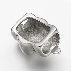 304 Stainless Steel Slide Charm Rhinestone Settings&nbsp;STAS-P169-07AS