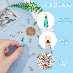 50Pcs 10 Colors Faceted Glass Charms&nbsp;GLAA-HS0001-08