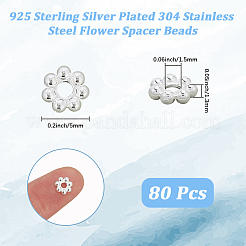 80Pcs 304 Stainless Steel Spacer Beads&nbsp;STAS-BBC0008-27B-P