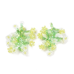 シードビーズペンダント  フラワーオブライフチャーム  きいろ  27~28x29~32x5~6mm  穴：1mm&nbsp;GLAA-C028-04D