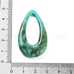 アクリルパーツ  ティアドロップ  ターコイズ  45x25.2x6mm  穴：1.4mm&nbsp;OACR-E040-01C