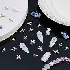 60Pcs 6 Styles Alloy Rhinestone Cabochons&nbsp;MRMJ-FH0001-53