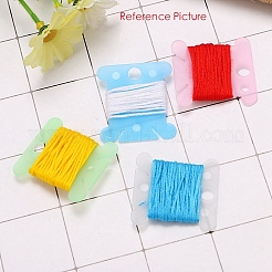 プラスチック糸巻板  フロスボビン  クロスステッチ刺繡用綿糸クラフトDIY縫製収納用  骨  プラム  38x35x1mm  穴：6.7mm&nbsp;TOOL-B005-01F