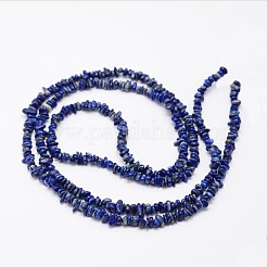 チップの天然ラピスラズリのビーズ連売り  3~8x3~12x3~5mm  穴：1mm  約32インチ&nbsp;X-G-N0164-46