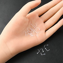 アクリル製L字型鼻リング  彼女のためのピアスボディジュエリー  ホワイト  8x6x2mm  ピン：0.7mm&nbsp;AJEW-YW0001-06G