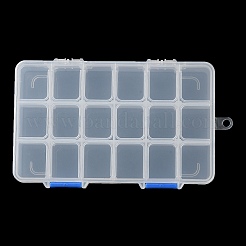 オーガナイザー収納プラスチックボックス  18つのコンパートメントを持つ長方形  透明  16.5x10.9x3cm  穴：6mm  内径：2.5x3のCM&nbsp;CON-XCP0002-59