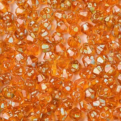 ピカソ ベーキングペイント ガラスシードビーズ  双円錐形  ダークオレンジ  4~4.5x3.5~4mm  穴：0.9~1.2mm  約6165個/ポンド&nbsp;SEED-N007-37J