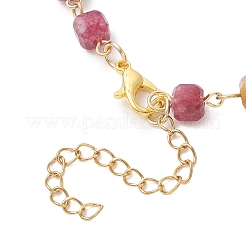 Natural Multicolor Tourmaline Beads Link Chain Bracelets for Women&nbsp;BJEW-JB13238