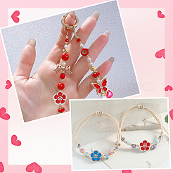 120個 2色 UVメッキアクリルヨーロピアンビーズ  エナメル  大穴ビーズ  ミックスカラー  花  ライトゴールド  10.5x11x8mm  穴：5mm  60個/カラー&nbsp;OACR-PA0001-61