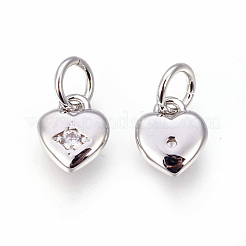 Brass Micro Pave Cubic Zirconia Charms&nbsp;ZIRC-F095-04P