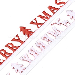 クリスマス メリークリスマス フェルト レース トリム  ポリエステルワードトリム装飾  クリスマスパーティーの装飾用  レッド  7/8インチ（23mm）  約10.94ヤード（10m）/ロール&nbsp;OCOR-D013-05A
