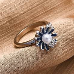 Brass Micro Pave Clear Cubic Zirconia Open Cuff Rings&nbsp;RJEW-S624-01P