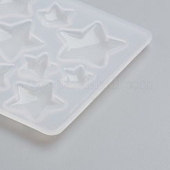 シリコンモールド  レジン型  UVレジン用  エポキシ樹脂ジュエリー作り  スター  ホワイト  175x75x5mm  インナーサイズ：9~24x9~29mm&nbsp;X-DIY-G017-B07