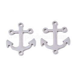 変色しにくい201ステンレススチールリンクコネクター  レーザー切断  アンカー  ステンレス鋼色  19.5x16x1mm  穴：1.4mm&nbsp;STAS-R104-052P