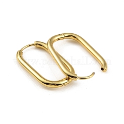 Ion Plating(IP) 304 Stainless Steel Oval Hoop Earrings&nbsp;EJEW-M218-02B-G