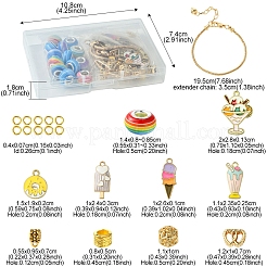 DIY Ice Cream Alloy Enamel & Rondelle Resin European Style Bracelet Making Kits&nbsp;DIY-FS0007-25