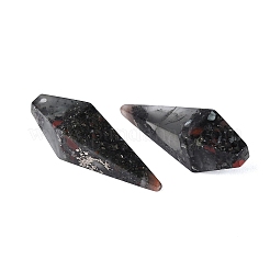 天然アフリカンブラッドストーンペンダント  矢じりチャーム  42~44x12~13.5x12~13.5mm  穴：1.2~1.6mm&nbsp;G-N362-22A