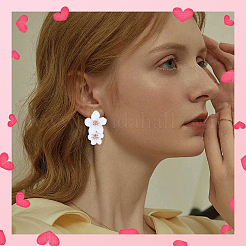 1 Pair Alloy Flower Dangle Stud Earrings&nbsp;EJEW-SP0001-18
