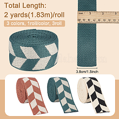 3Pcs 3 Colors Polyester Jacquard Rhomboid Ribbon&nbsp;OCOR-BC0006-72