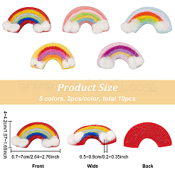 10Pcs 5 Colors Handwork Felt Needle Felting Rainbow Ornaments&nbsp;AJEW-BC0001-98