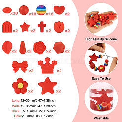 92Pcs Transparent Silicone Focal Beads&nbsp;SIL-TA0002-85A