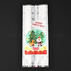 クリスマステーマ長方形紙キャンディーバッグ  ハンドルなし  ギフト＆食品用ラップバッグ用  クリスマスツリー模様  24.8x10x0.02cm  50個/袋&nbsp;CARB-G006-02A