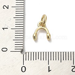 金色の真鍮のチャーム  ジャンプリング付き  ヘッドセット  8x7x3mm&nbsp;LS-KK-H493-01G-13