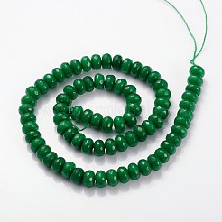 天然な白翡翠の宝石ビーズ  ミックスカラー  染め  ファセットロンデル  ミックスカラー  8x5mm  穴：1.2mm  77個/連  15.5インチ&nbsp;JBS044